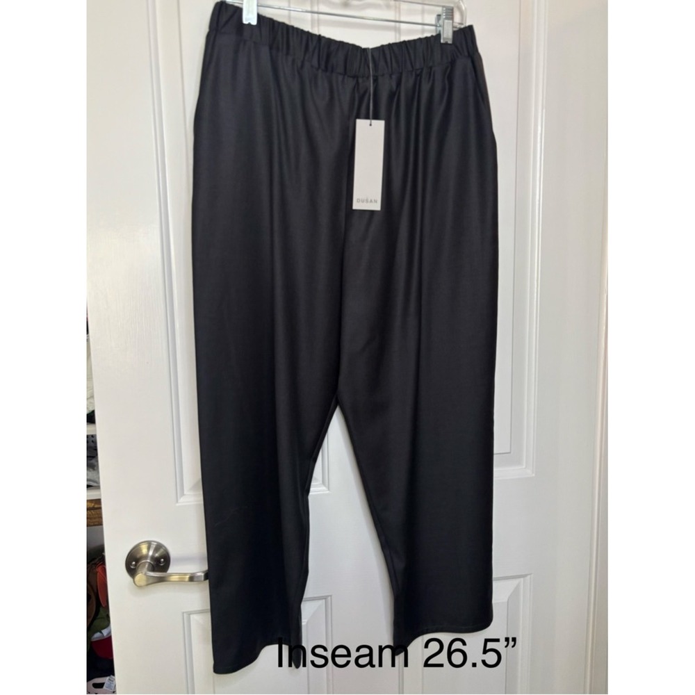 NWT Dusan Woman's Black 100% Wool Lightweight Easy-Fit Pants Size XL